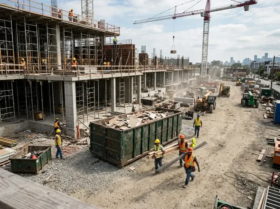commercial-construction-site-w-002 — frequently asked questions, Low Cost Construction Dumpster Rental in Austin, MN